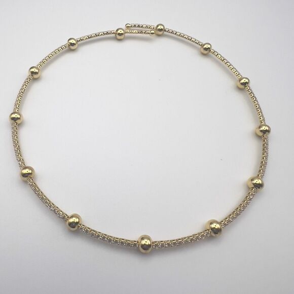 18k gold filled Elegant Gold tennis adjustable Chocker - Picture 1 of 3